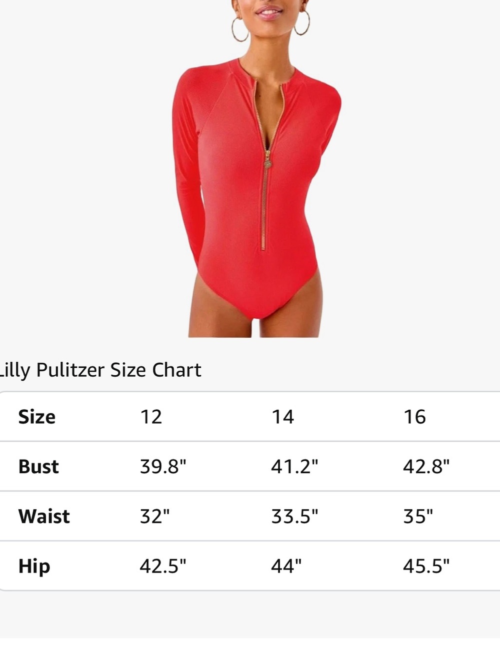 NWT Lilly Pulitzer UPF 50+ Randee Rashguard One Piece Swimsuit Rococo Red 16 - Picture 4 of 9